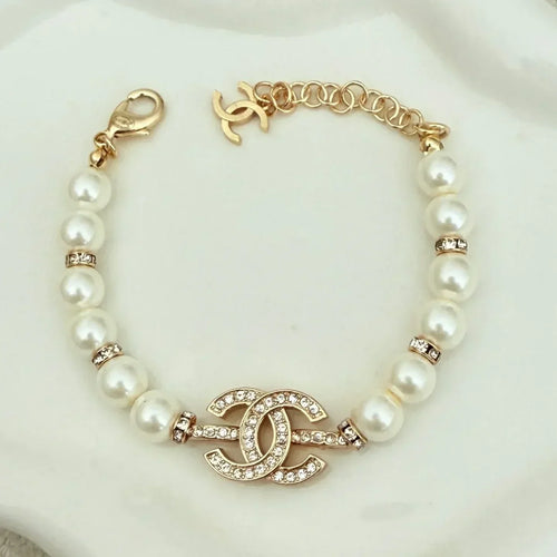 "CC" Pearl Bracelet