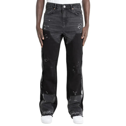 "Black Patch" Flared Denim